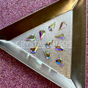 Pear 8x4.8mm, Non-Hotfix PRECIOSA Crystals Shape Pack 10pc - Crystal AB - Crystal Chaos