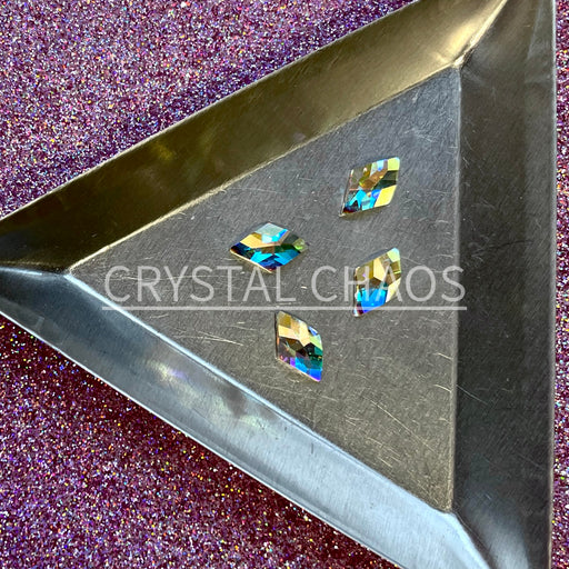 Rhombus 10x6mm, Non-Hotfix PRECIOSA Crystals Shape Pack 4pc - Crystal AB - Crystal Chaos