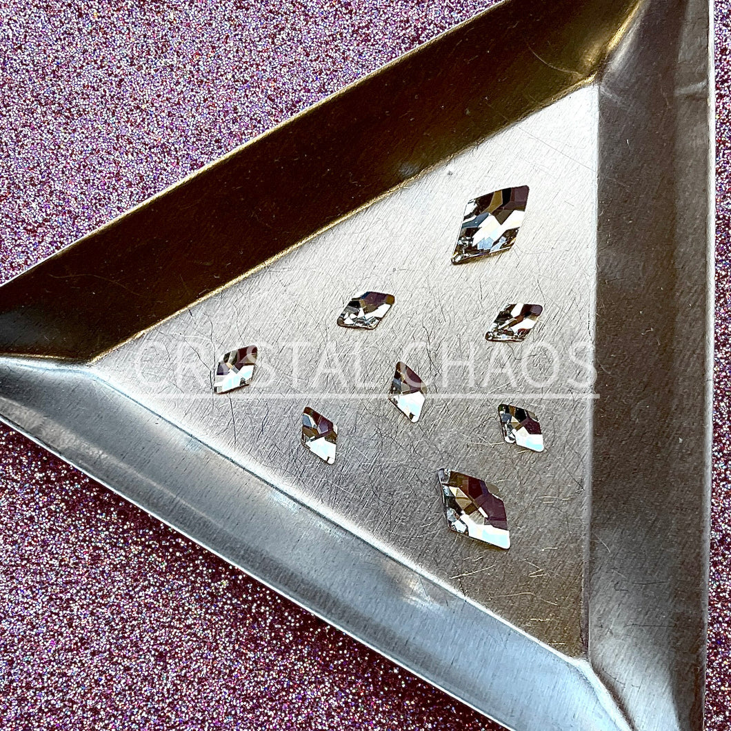 Rhombus, Non-Hotfix PRECIOSA Mixed Size Shape Pack 8pc - Clear Crystal