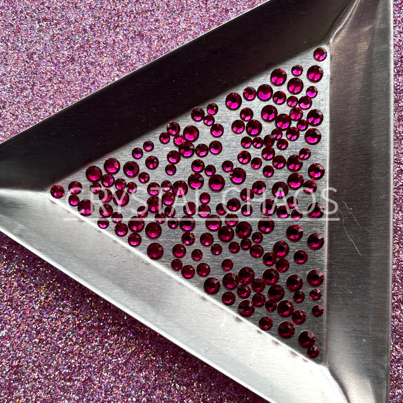 Ruby, Non-Hotfix PRECIOSA Crystals Mixed Size Pack SS6/SS8/SS10 150pc - Crystal Chaos