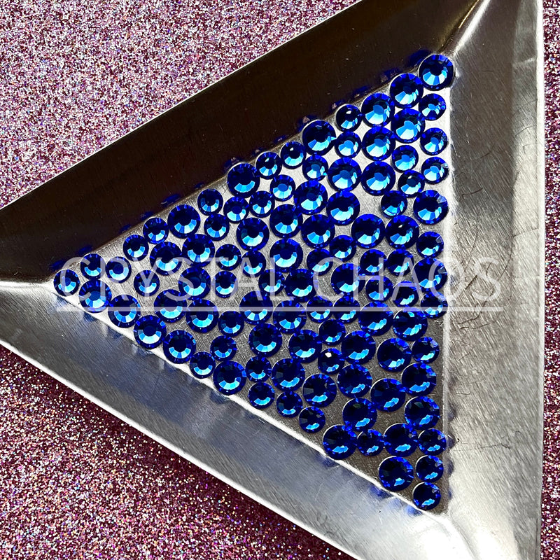 Sapphire, Non-Hotfix PRECIOSA Crystals Mixed Size Pack SS12/SS16 100pc - Crystal Chaos