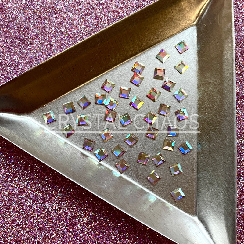 Square 3x3mm, Non-Hotfix PRECIOSA Crystals Shape Pack 40pc - Crystal AB - Crystal Chaos