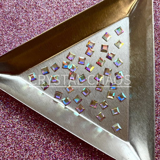 Square 3x3mm, Non-Hotfix PRECIOSA Crystals Shape Pack 40pc - Crystal AB - Crystal Chaos