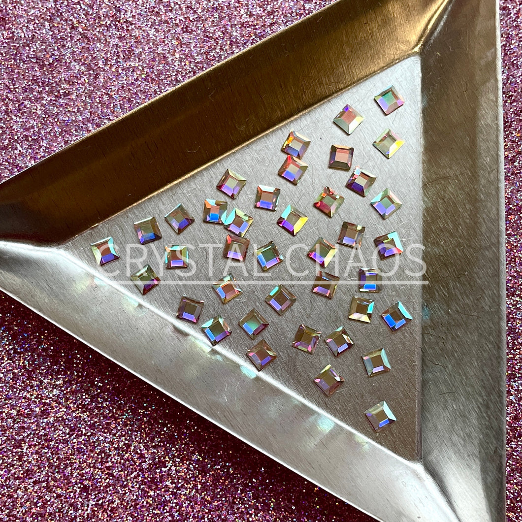 Square 3x3mm, Non-Hotfix PRECIOSA Crystals Shape Pack 40pc - Crystal AB