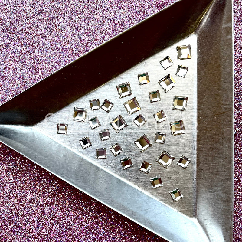 Square, Non-Hotfix PRECIOSA Crystals Mixed Size Shape Pack 30pc - Clear Crystal - Crystal Chaos