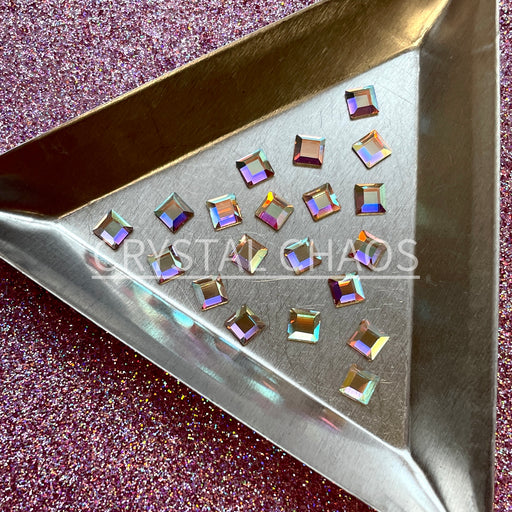 Square 4x4mm, Non-Hotfix PRECIOSA Crystals Shape Pack 20pc - Crystal AB - Crystal Chaos