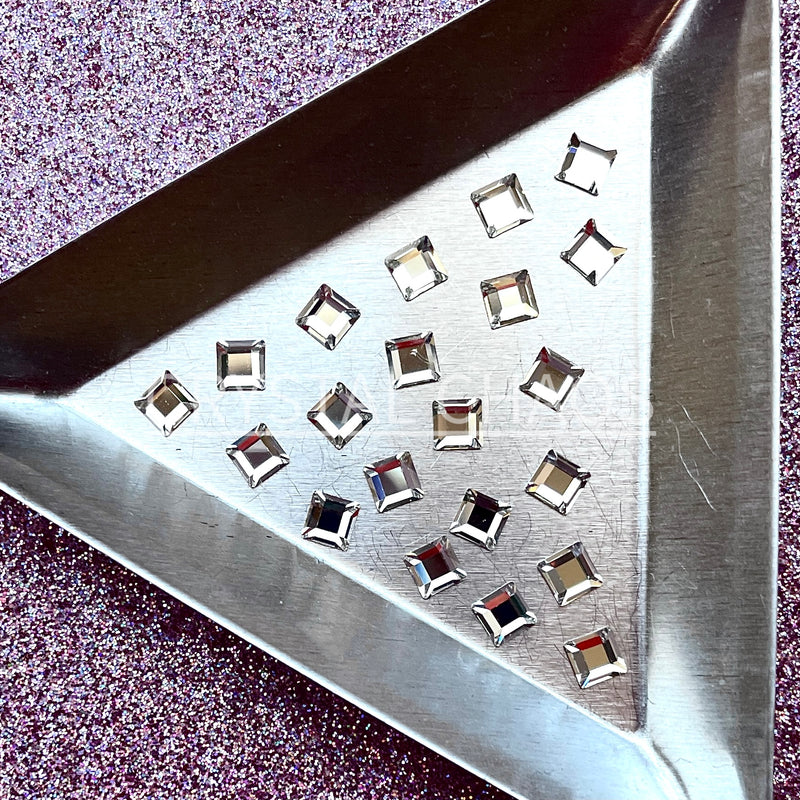 Square 4x4mm, Non-Hotfix PRECIOSA Crystals Shape Pack 20pc - Crystal - Crystal Chaos