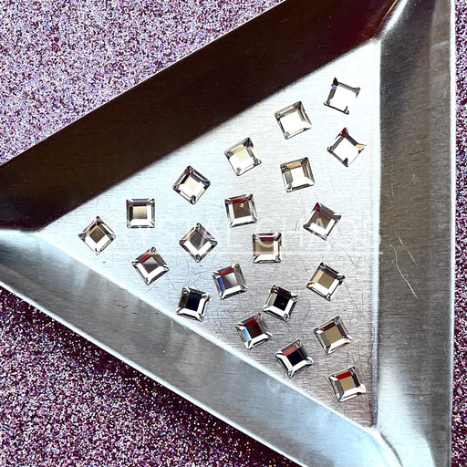 Square 4x4mm, Non-Hotfix PRECIOSA Crystals Shape Pack 20pc - Crystal - Crystal Chaos
