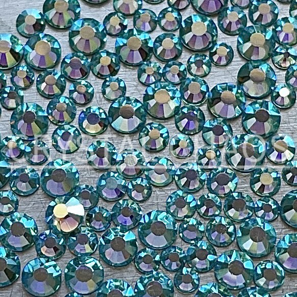 Flatback Crystals, Round, Non-Hotfix PRECIOSA, Aqua Bohemica AB