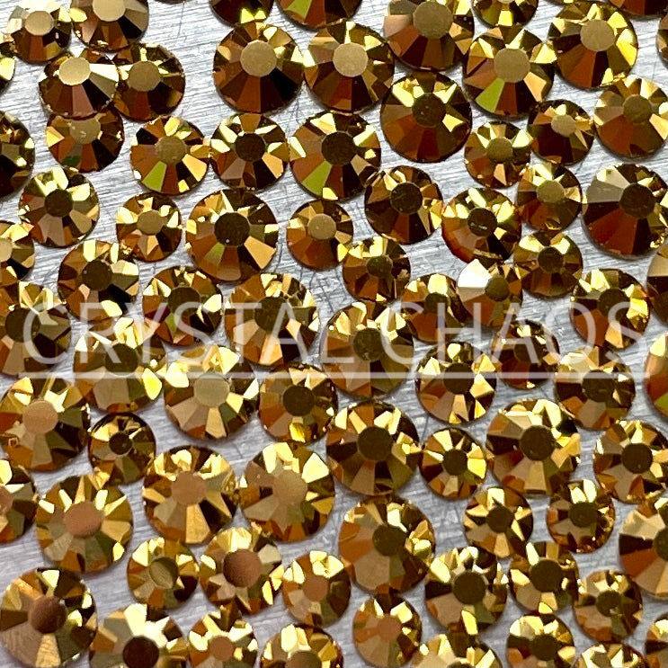 Flatback Crystals, Round, Non-Hotfix PRECIOSA, Aurum - Crystal Chaos