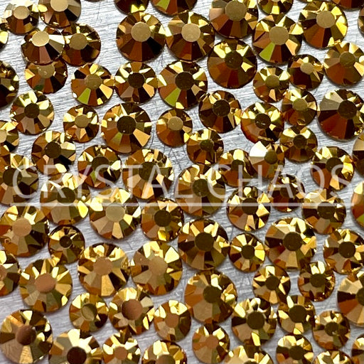 Flatback Crystals, Round, Non-Hotfix PRECIOSA, Aurum - Crystal Chaos
