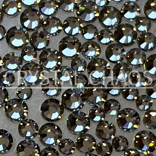 Flatback Crystals, Round, Non-Hotfix PRECIOSA, Black Diamond - Crystal Chaos