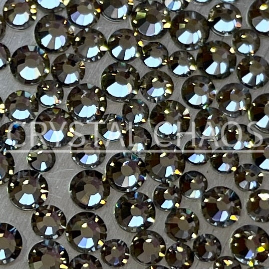 Flatback Crystals, Round, Non-Hotfix PRECIOSA, Black Diamond