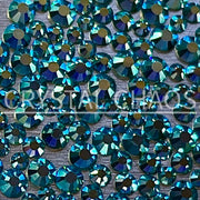 Flatback Crystals, Round, Non-Hotfix PRECIOSA, Blue Zircon AB - Crystal Chaos