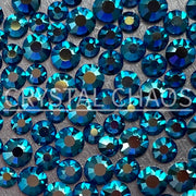 Flatback Crystals, Round, Non-Hotfix PRECIOSA, Capri Blue AB - Crystal Chaos