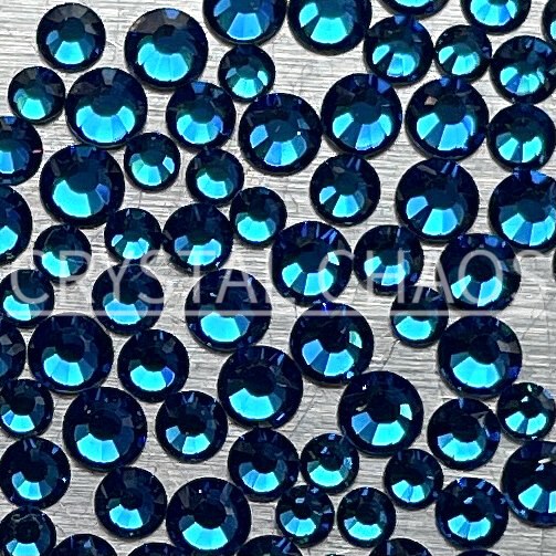 Flatback Crystals, Round, Non-Hotfix PRECIOSA, Capri Blue