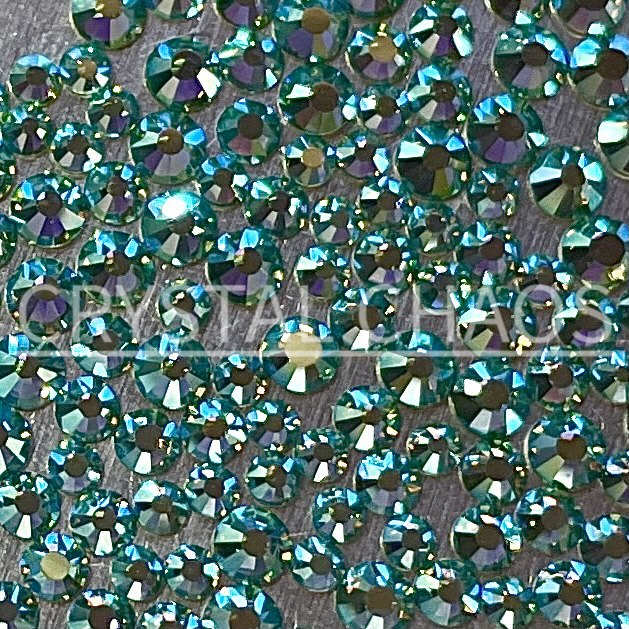 Flatback Crystals, Round, Non-Hotfix PRECIOSA, Caribbean Sea AB - Crystal Chaos