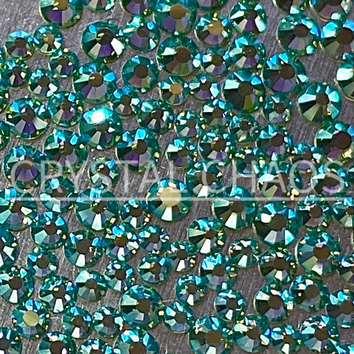 Flatback Crystals, Round, Non-Hotfix PRECIOSA, Caribbean Sea AB - Crystal Chaos