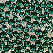 Flatback Crystals, Round, Non-Hotfix PRECIOSA, Emerald - Crystal Chaos