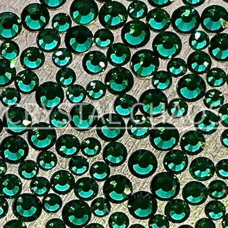 Flatback Crystals, Round, Non-Hotfix PRECIOSA, Emerald