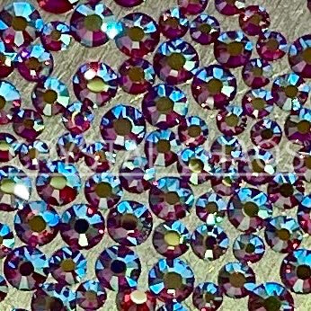 Flatback Crystals, Round, Non-Hotfix PRECIOSA, Fuchsia AB - Crystal Chaos