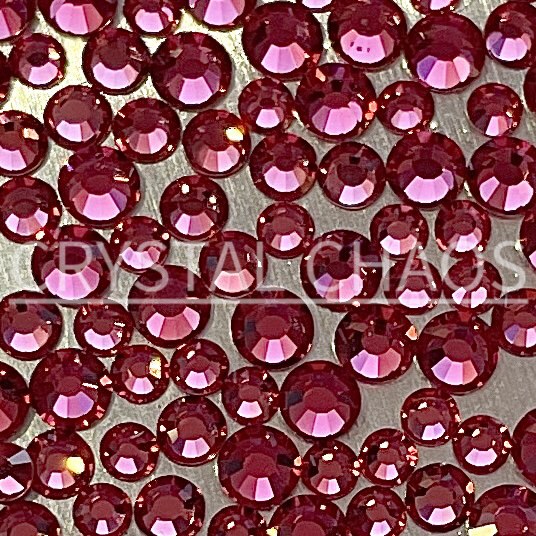 Flatback Crystals, Round, Non-Hotfix PRECIOSA, Indian Pink