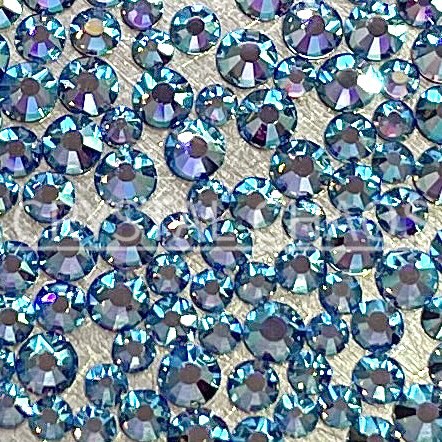Flatback Crystals, Round, Non-Hotfix PRECIOSA, Light Sapphire AB - Crystal Chaos