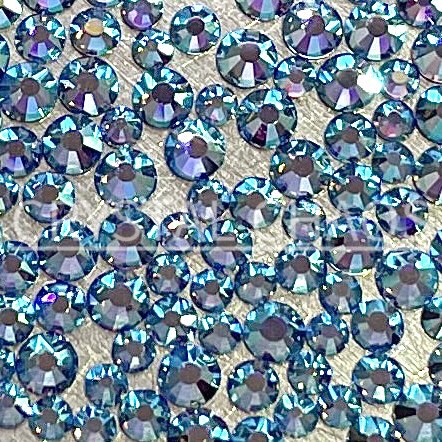 Flatback Crystals, Round, Non-Hotfix PRECIOSA, Light Sapphire AB