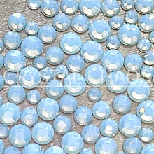 Load image into Gallery viewer, Flatback Crystals, Round, Non-Hotfix PRECIOSA, Light Sapphire Opal
