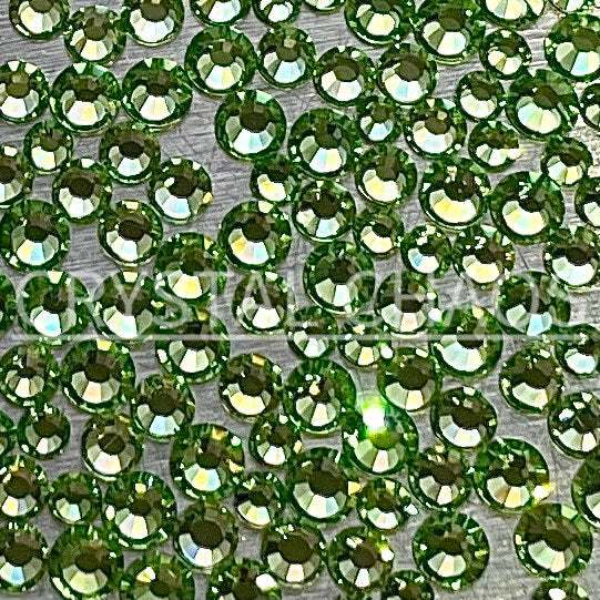 Flatback Crystals, Round, Non-Hotfix PRECIOSA, Peridot