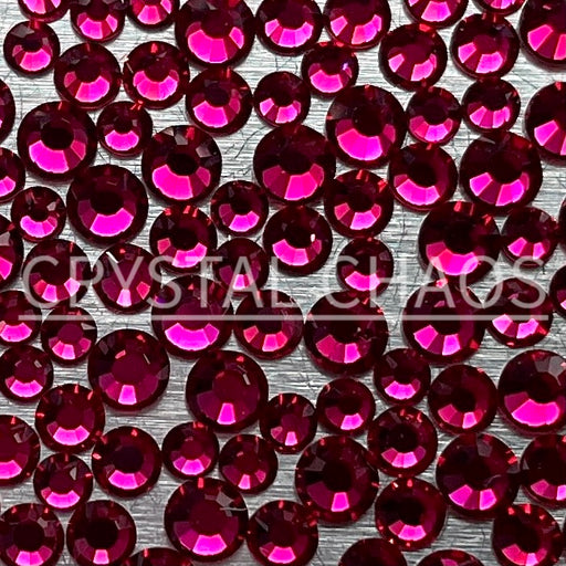 Flatback Crystals, Round, Non-Hotfix PRECIOSA, Ruby - Crystal Chaos