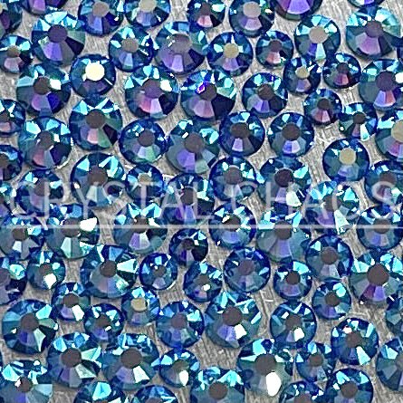 Sapphire AB, Non-Hotfix PRECIOSA Crystals Mixed Size Pack SS6/SS8/SS10 150pc - Crystal Chaos