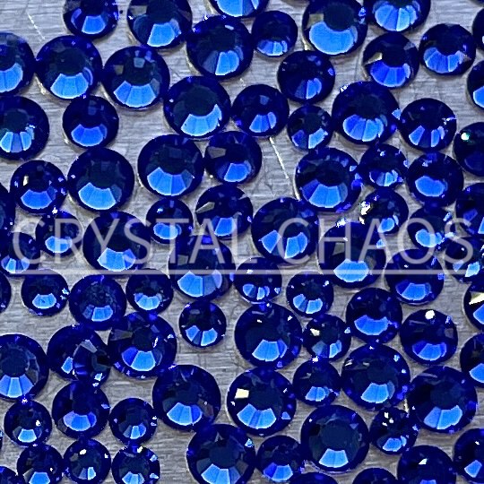 Flatback Crystals, Round, Non-Hotfix PRECIOSA, Sapphire