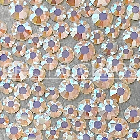 Flatback Crystals, Round, Non-Hotfix PRECIOSA, White Opal AB