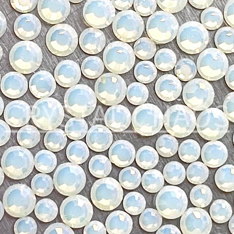White Opal, Non-Hotfix PRECIOSA Crystals Mixed Size Pack SS6/SS8/SS10 150pc - Crystal Chaos